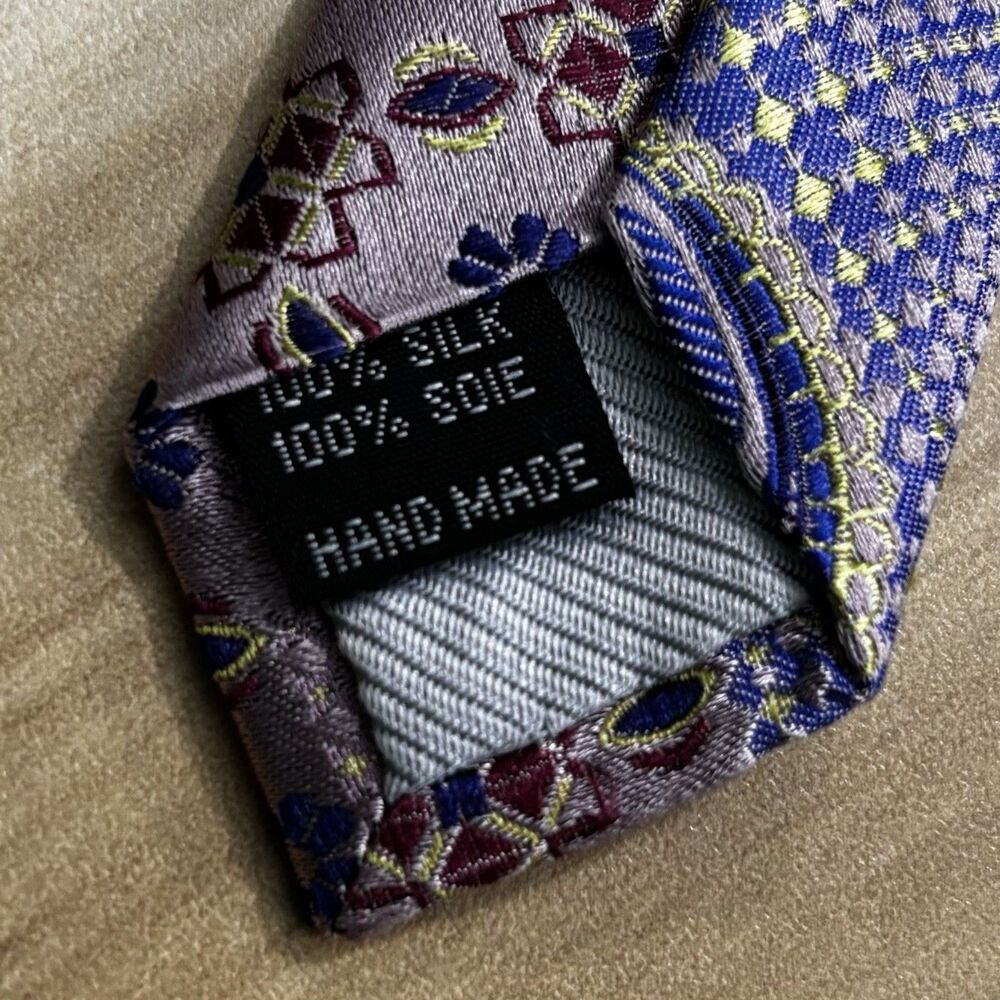 Bruno Marchesi Paisley Silk Necktie Tie Men's Multicolor Work Wedding Dad Gift - Picture 6 of 6